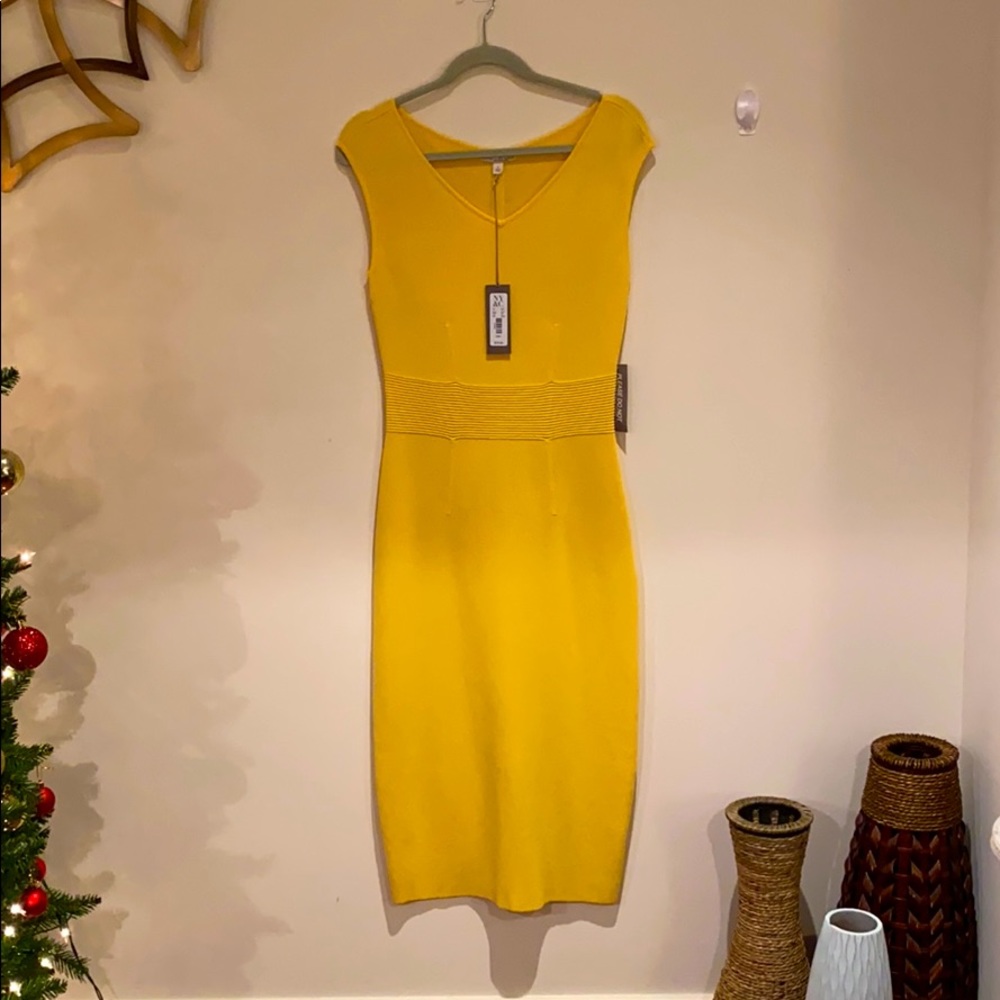 Eva Mendes Yellow Sweater Dress Small